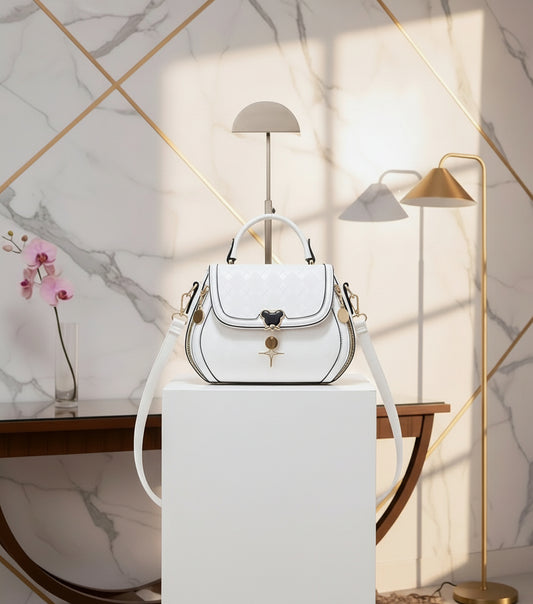 Elegant Soft Leather Crossbody Bag – White - RIZE.OFFICIAL