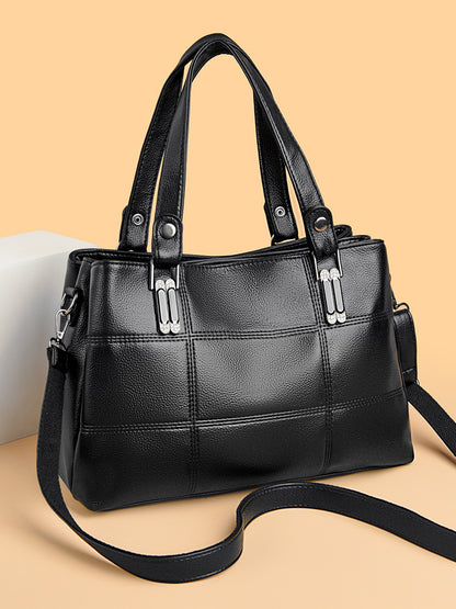 Women’s Elegant Leather Tote Handbag – Large Capacity Shoulder Bag with Multiple Colors - RIZE.OFFICIAL