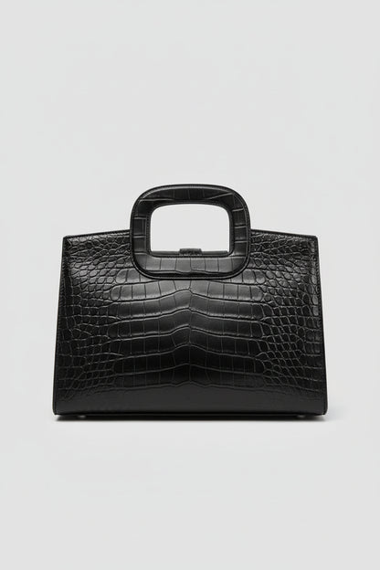 Elegant Croc-Embossed Leather Top-Handle Handbag – Timeless Luxury Design - RIZE.OFFICIAL