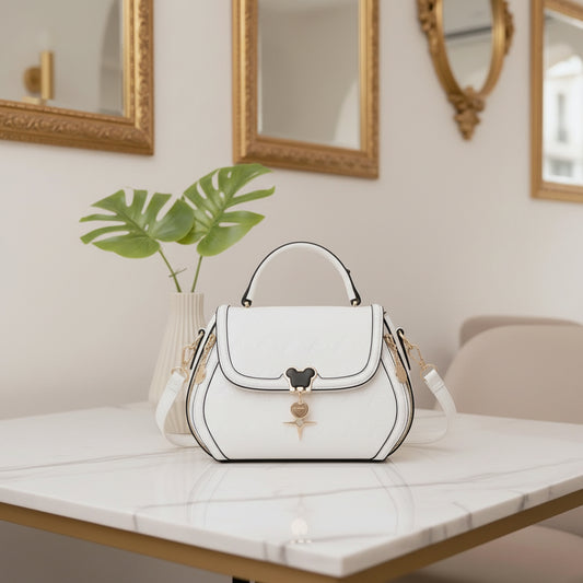 Elegant Soft Leather Crossbody Bag – White - RIZE.OFFICIAL