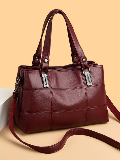 Women’s Elegant Leather Tote Handbag – Large Capacity Shoulder Bag with Multiple Colors - RIZE.OFFICIAL